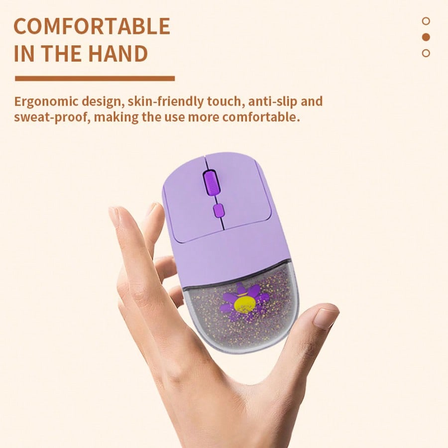 Wireless Mouse With Quicksand, Office Mouse, 2.4G Rechargeable Mouse, Portable Silent Mouse, Suitable For Laptops/Desktops/Tablets