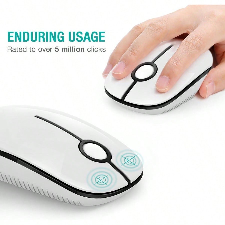 Wireless Mouse, 2.4G Slim Portable Computer Laptop Mouse With Receiver Quiet Silent Optical Mice Notebook, PC, Laptop, Computer - Black And Green