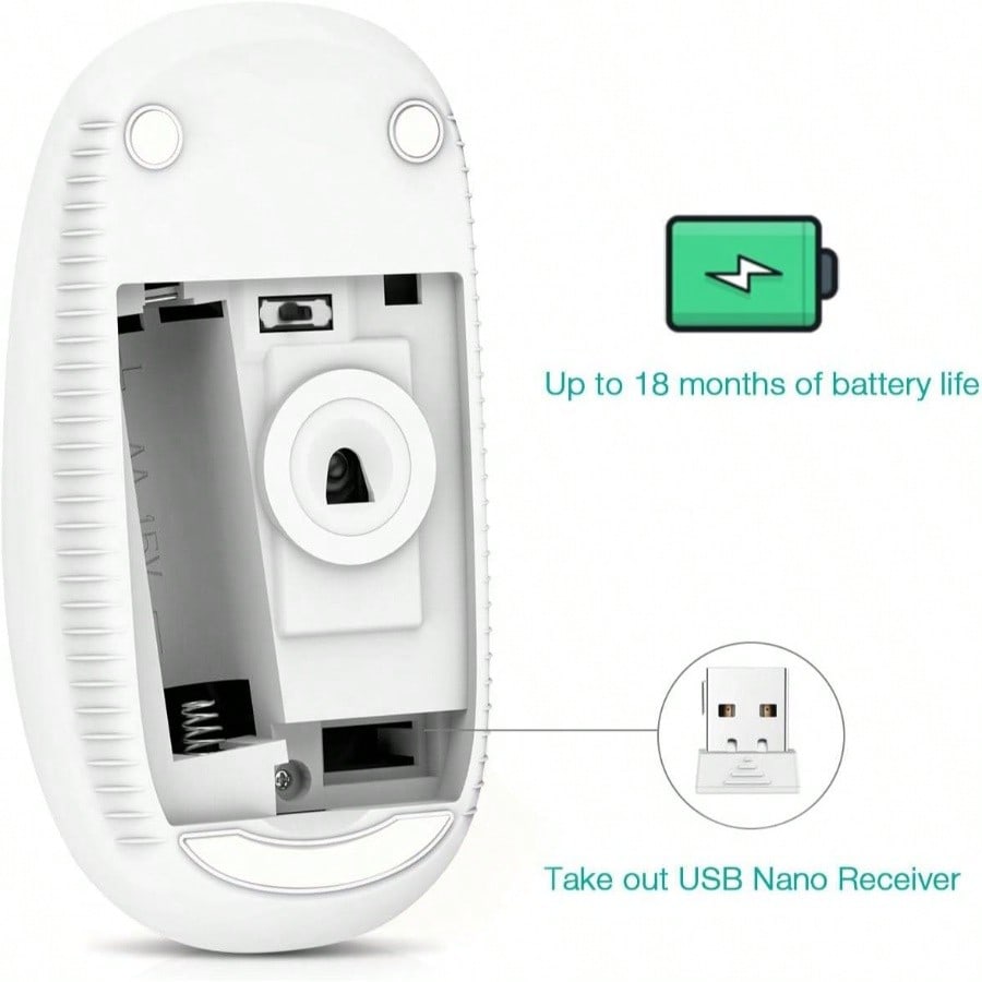 Wireless Mouse, 2.4G Slim Portable Computer Laptop Mouse With Receiver Quiet Silent Optical Mice Notebook, PC, Laptop, Computer - Black And Green