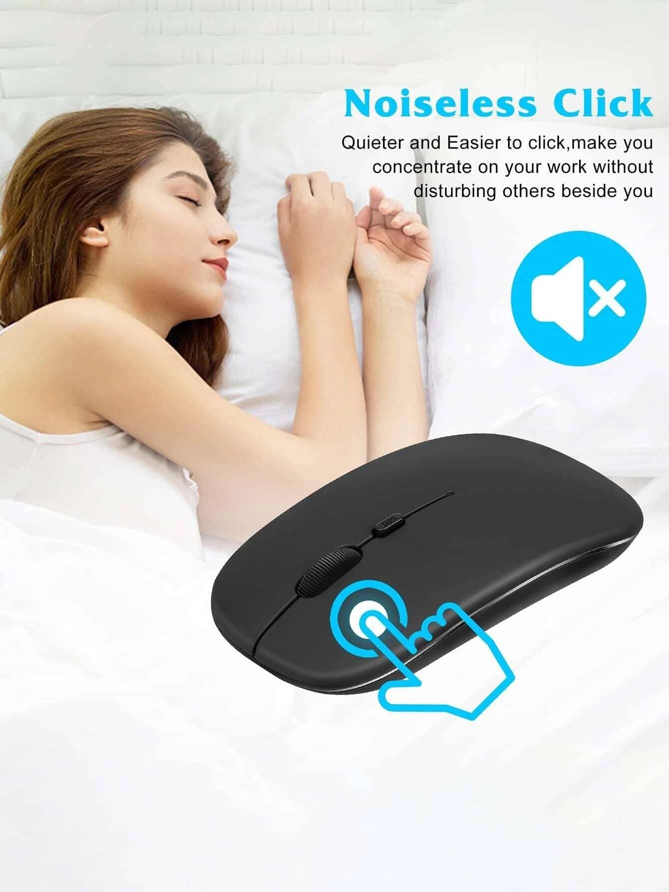 Wireless Bluetooth Mouse For Laptop / Mac Book / IPad ,Compatible With IPhone (IOS13.1.2 And Later), Noiseless Mini Mouse Compatible With Android/ Windows/Linux(Mist Blue)