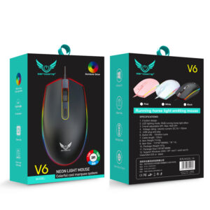 USB wired mouse with RGB lighting, suitable for computer peripherals, e-sports gaming, and featuring vibrant RGB lighting.