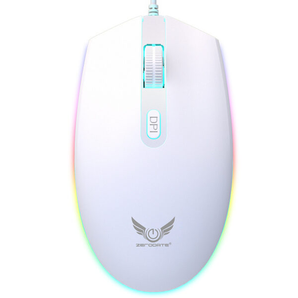 USB wired mouse with RGB lighting, suitable for computer peripherals, e-sports gaming, and featuring vibrant RGB lighting.