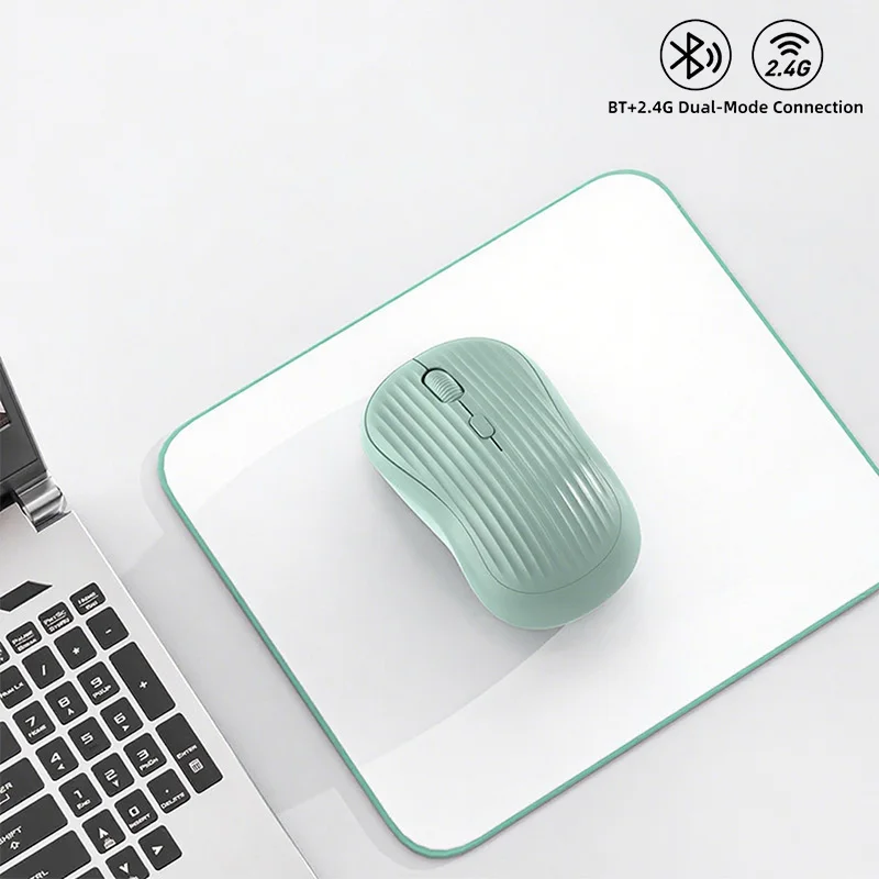 Type-C Rechargeable 2.4G Bluetooth Dual Mode Wireless Mouse Ergonomic Fashion Silent Mouse Desktop Laptop Tablet for iPhone iPad