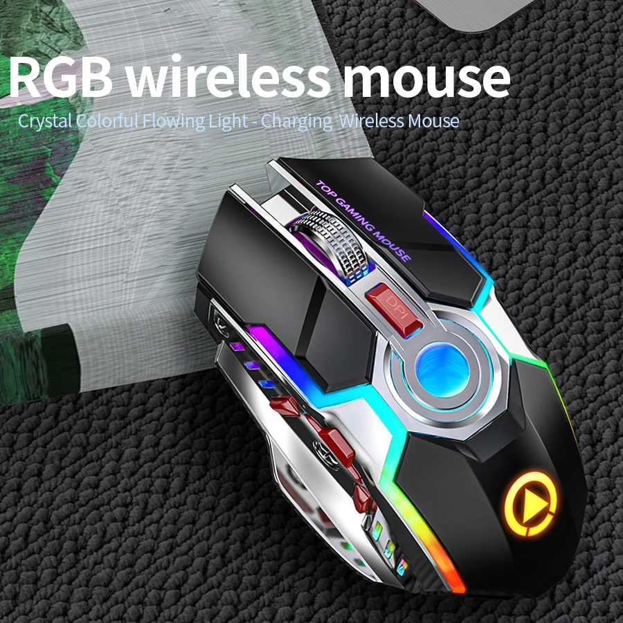 Mouse Ergonomic 2.4GHz Wireless Optical Mice 3 Adjustable DPI 800/1200/1600 6 Buttons for Laptop PC Computer Desktop