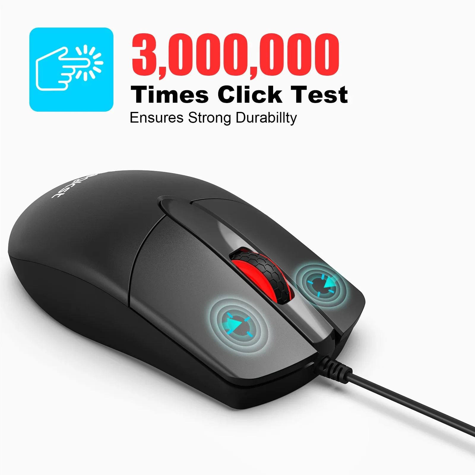 Optical Wired Mouse - Perfect choice for home, office and desktop computer, ergonomic design, comfortable feel, high-quality ele