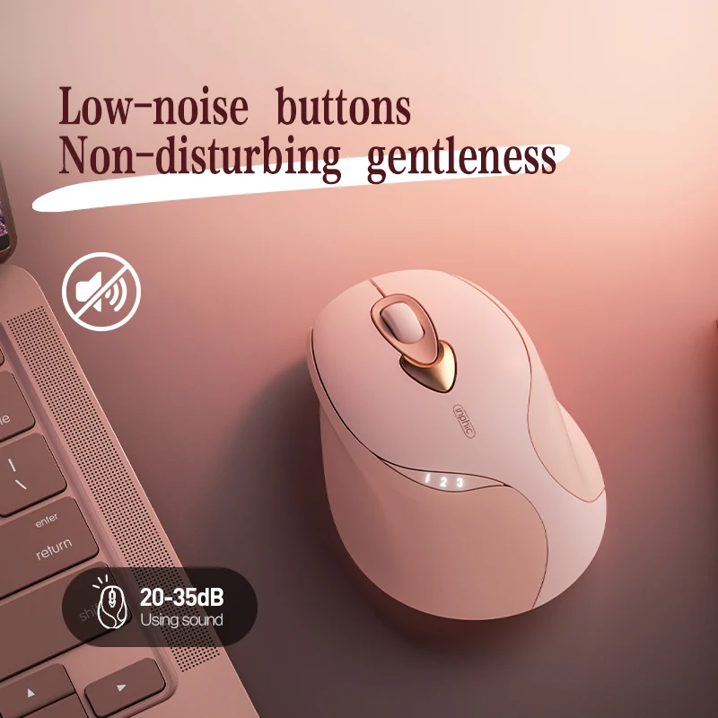 M8P Wireless Mouse Charging Girls Office Lightweight Portable Ergonomic 2.4G Wireless Power Display Milk Tea Color