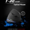 T-20 Wired Vertical Mouse Ergonomic Rechargeable 6-key DPI Adjustable Computer Office/Gaming Mouse
