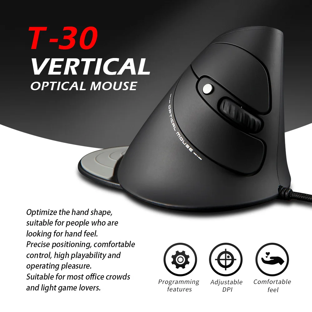 Ergonomic 2.4G Wireless Vertical Mouse with Removable Wrist Rest,2400DPI Adjustable Wireless Gaming Mouse for PC/Laptop/Desktop