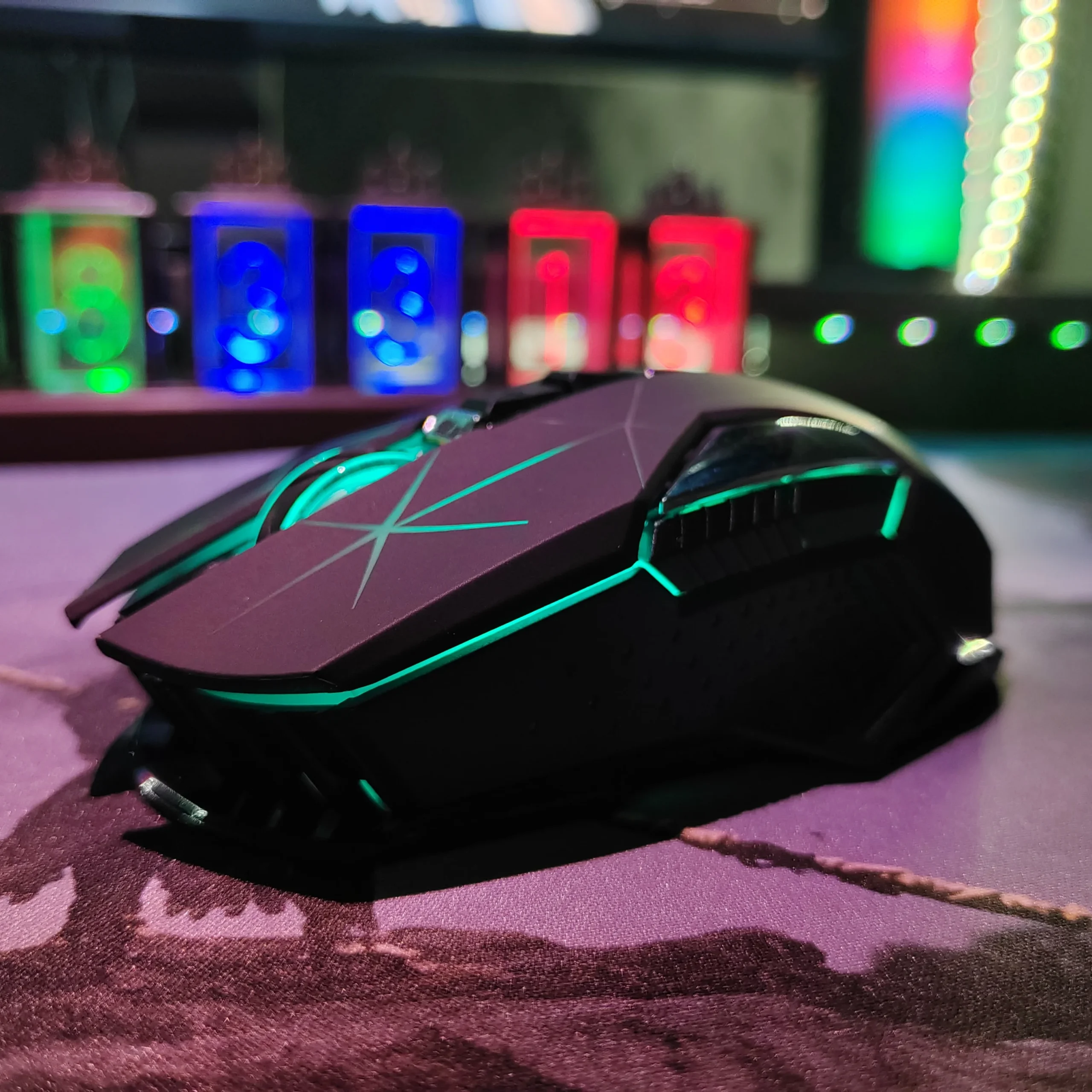 2.4G Wireless Gaming Mouse, Ergonomic 7-Key Optical Mouse with Colorful Backlight, USB-C Charging, for laptop Mac