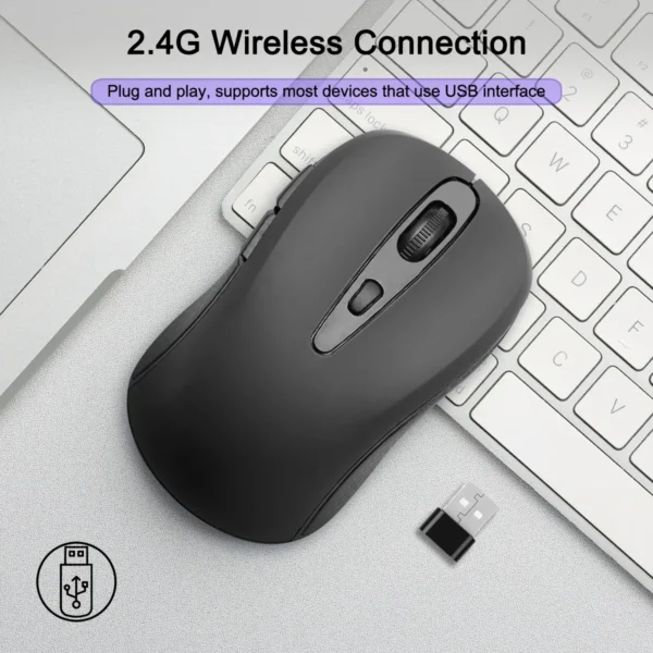 2.4G Wireless Mouse Portable Optical Office Mouse Silent Mouse Adjustable DPI Levels for Laptop Notebook PC MacBook Battery Mice