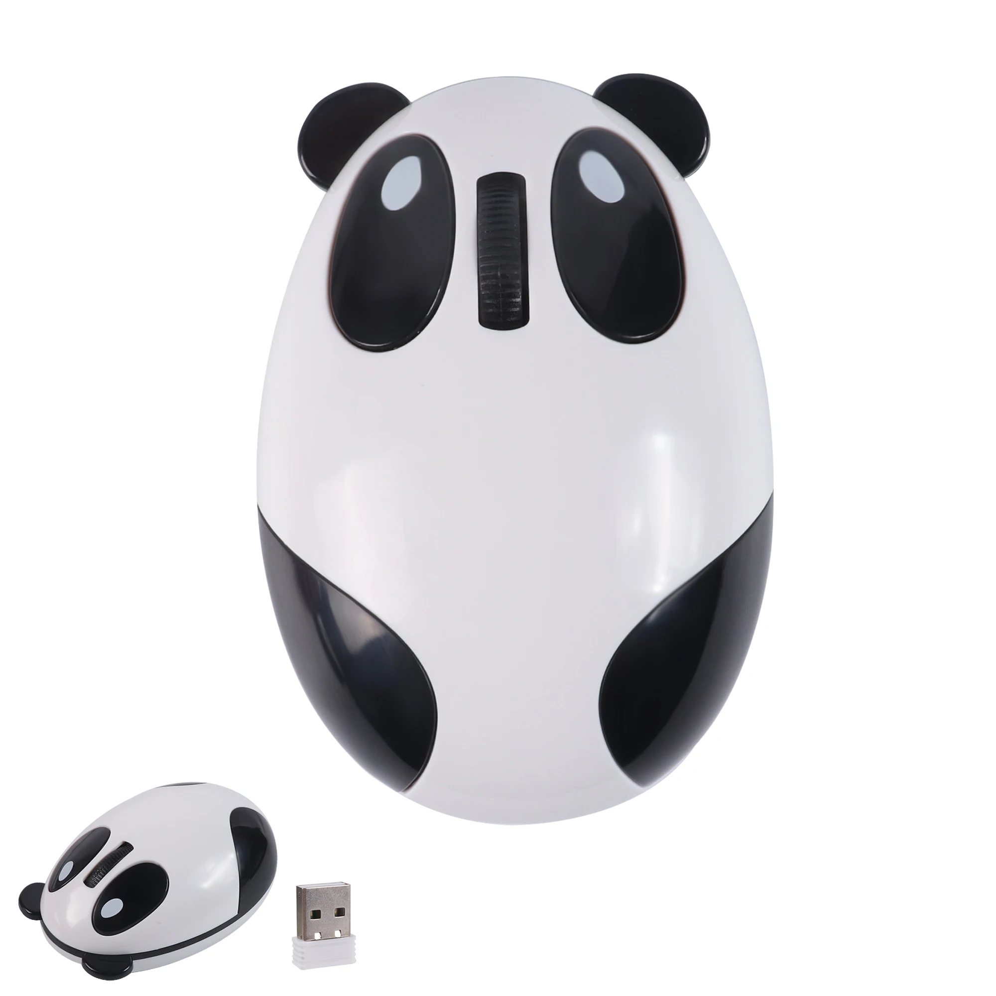 Wireless 2.4G Rechargeable Mouse Cute Panda Mute Button Wireless Wired Version Office Use Computer Part USB Receiver Lightweight