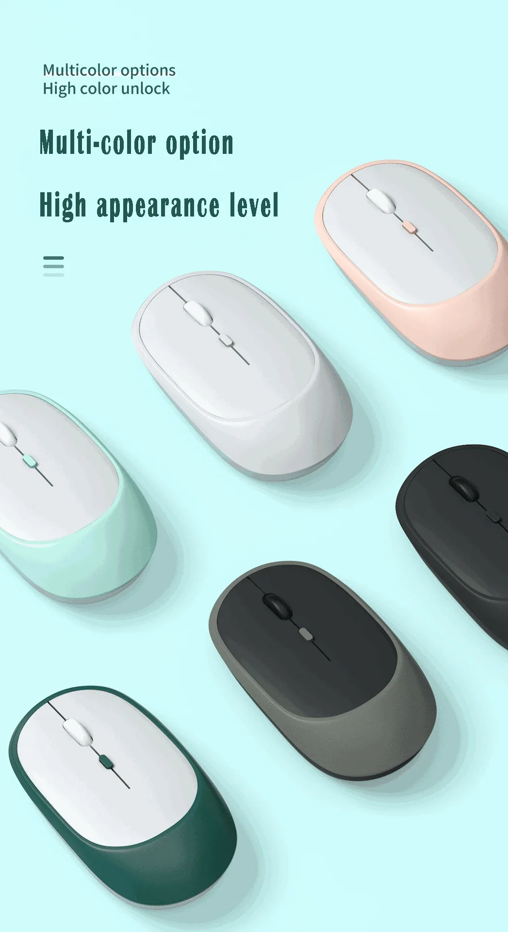 Dual Mode Wireless Mouse Bluetooth 2.4G Silent Rechargeable Optical Tracking 3-Level DPI Adjustable For Office Gaming Laptop