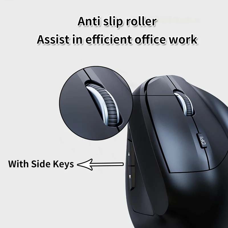 Wireless 2.4G Vertical Mouse Ergonomics Design DPI Button With Side Keys Plug And Play Office Use Mause PC Part Wide Compatible