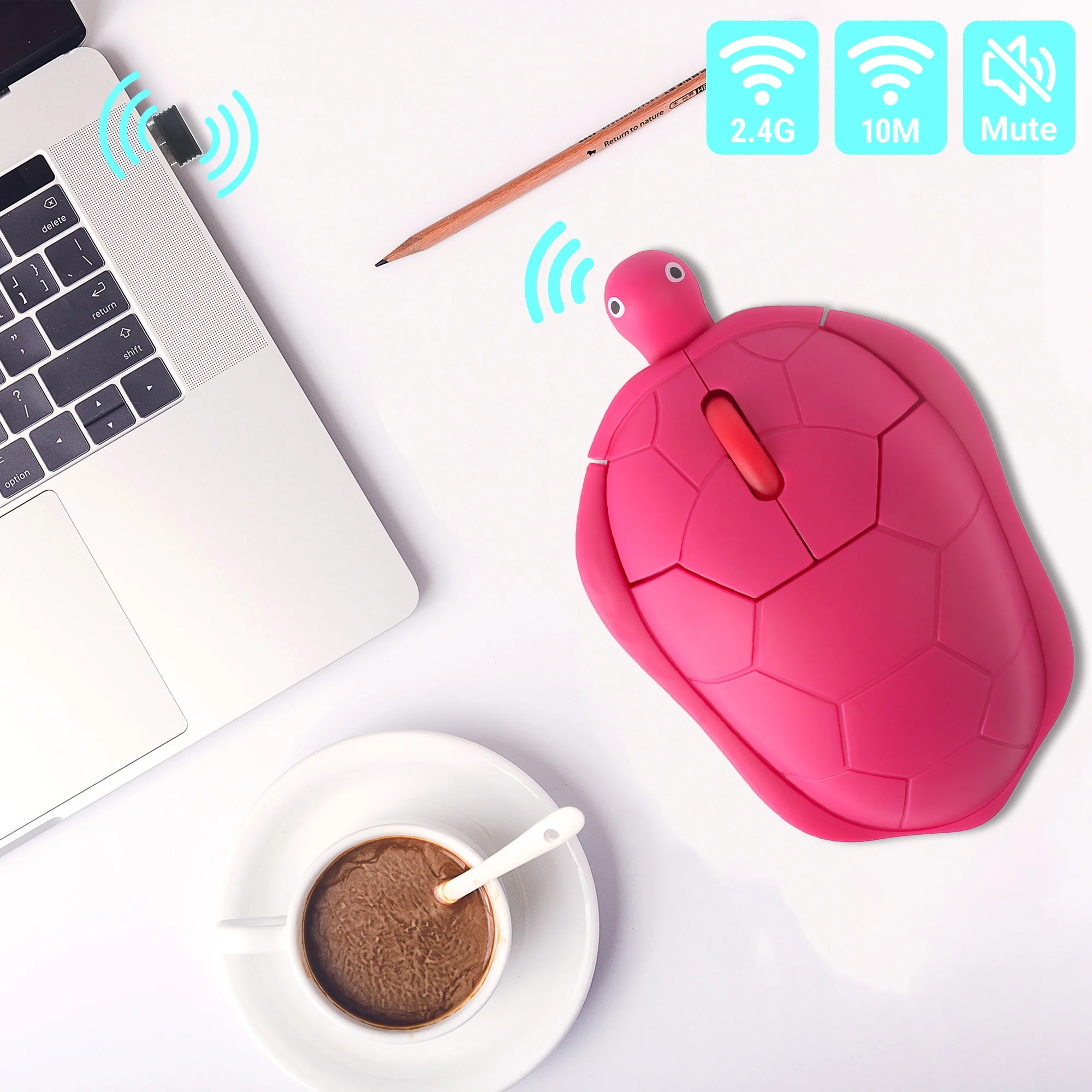Wireless 2.4G Little Turtle Mouse Low Noise Button Plug and Play Cute and Funny Mause Office Use Play Game Mice Gift For Kids