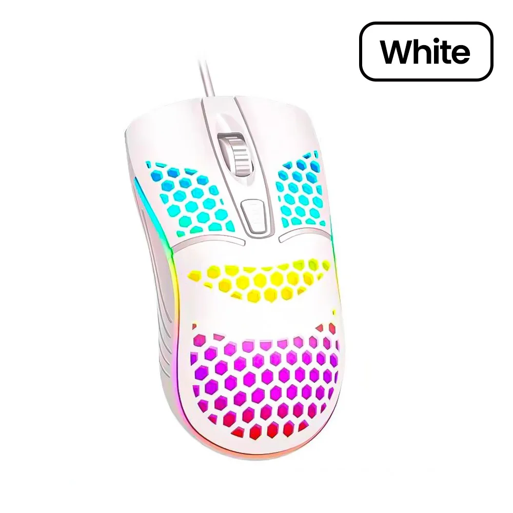 USB Wired Mouse RGB Luminous Gaming Mouse 1600DPI Desktop Laptop Mute Office Computer Wired Mouse for Windows PC & Laptop