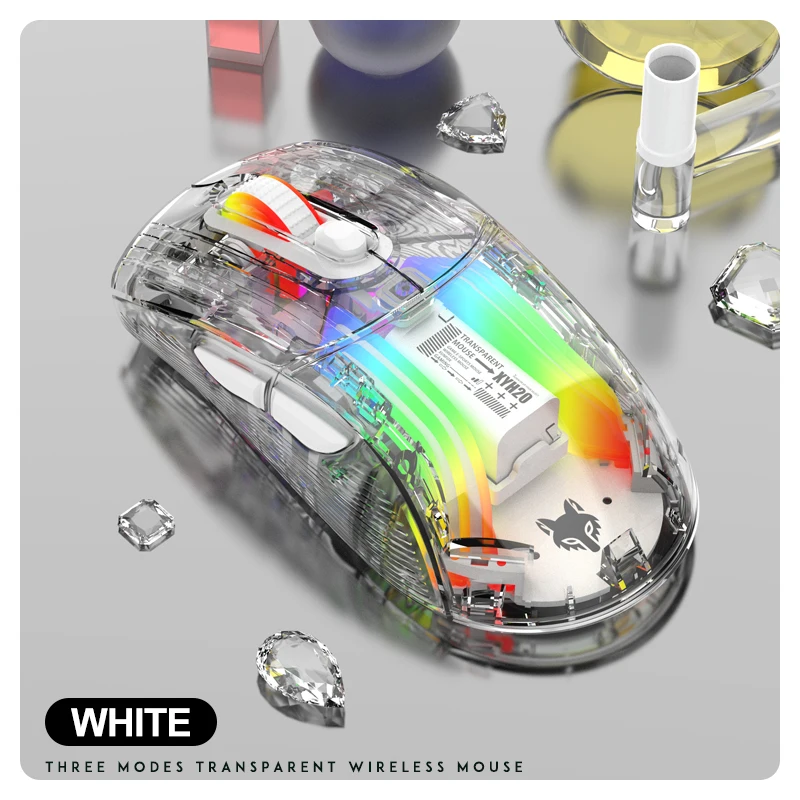 S1a460bccc57a4016ad42479e179ffda3S.webp XYH20High-quality transparent RGB luminous game office wireless Bluetooth three-mode mouse 2.4G rechargeable