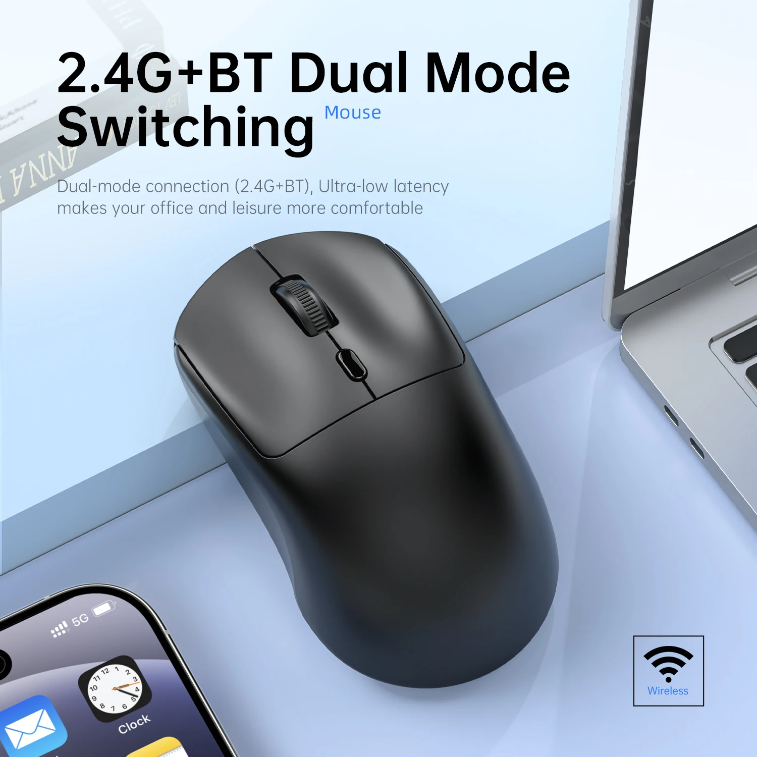 Wireless 2.4G USB Bluetooth Lightweight 1600 DPI Mouse Ergonomics Mute Silent Gaming Mice for Macbook Desktop Laptop For iPad