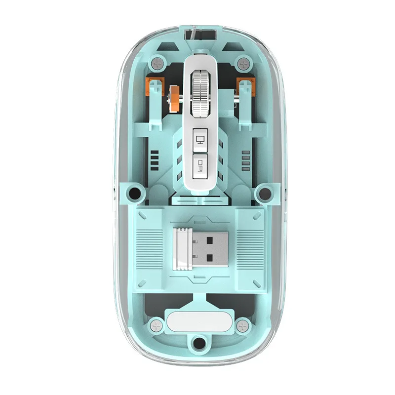 Transparent Magnetic Triple Mode Bluetooth compatible 2.4G Wireless Mouse One-Click Desktop Type-C Rechargeable Silent Mice Mute