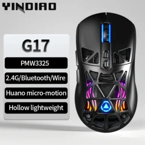 S25119f5ebef9475d863bd5132b24f2700.webp Mouse Hollow Lightweight PMW3325 Tri-mode Bluetooth Wireless Gaming Portable Laptop Desktop Tablet