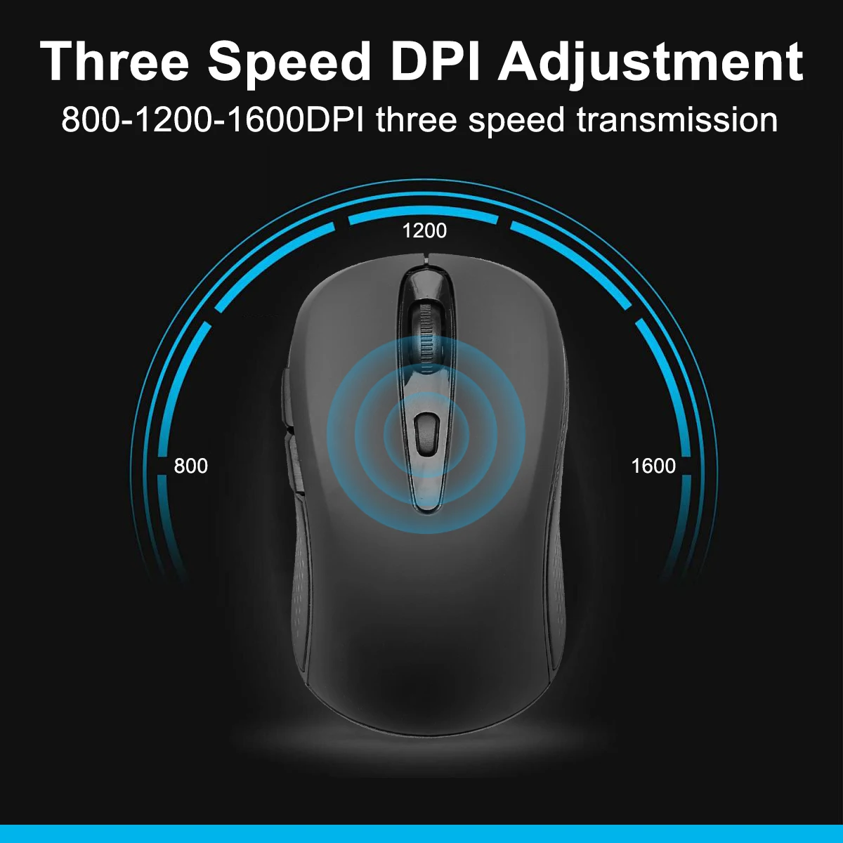 2.4G Wireless Mouse Portable Optical Office Mouse Silent Mouse Adjustable DPI Levels for Laptop Notebook PC MacBook Battery Mice