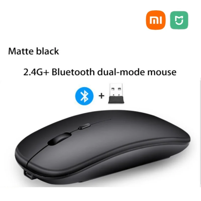 Rechargeable Wireless Mouse Bluetooth-compatible 2.4GHz Dual Modes Computer Ergonomic Mice with Receiver for PC Laptop