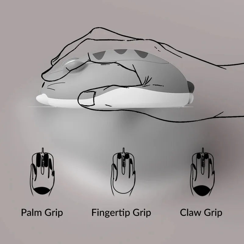 Cat Theme Mouse 2.4GHz Bluetooth 3.0 / 5.0 Wireless Tri-mode Mouse for PC Laptop Computer Plug and Play Cartoon mouse