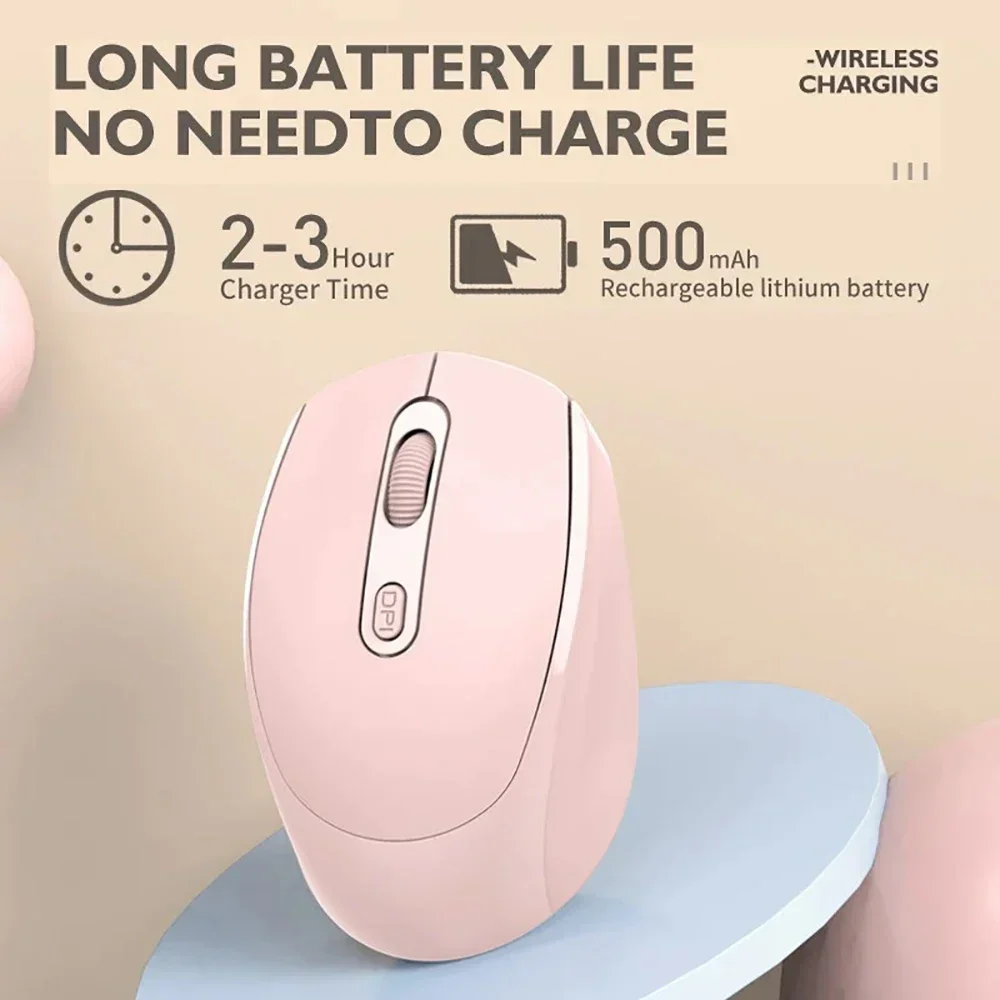 Rechargeable Bluetooth-compatible Wireless Mouse 2.4G Optical Mice with USB RGB 1600DPI Mouse for Computer Laptop PC Mute Mouse