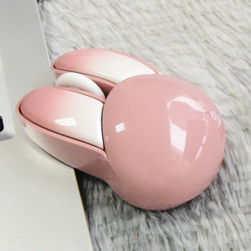 2.4G Wireless Silent Mouse Cute Pink Rabbit Portable Lightweight Ergonomic 1200DPI Computer USB Mice For Office Laptop PC Mac