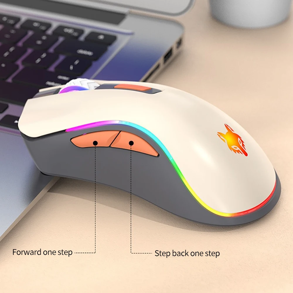 New XYH52 2.4G Wireless Bluetooth Dual-mode Mouse Colorful Backlight 3 DPI Adjustment 6-button Office Game e-sports Mouse Supply