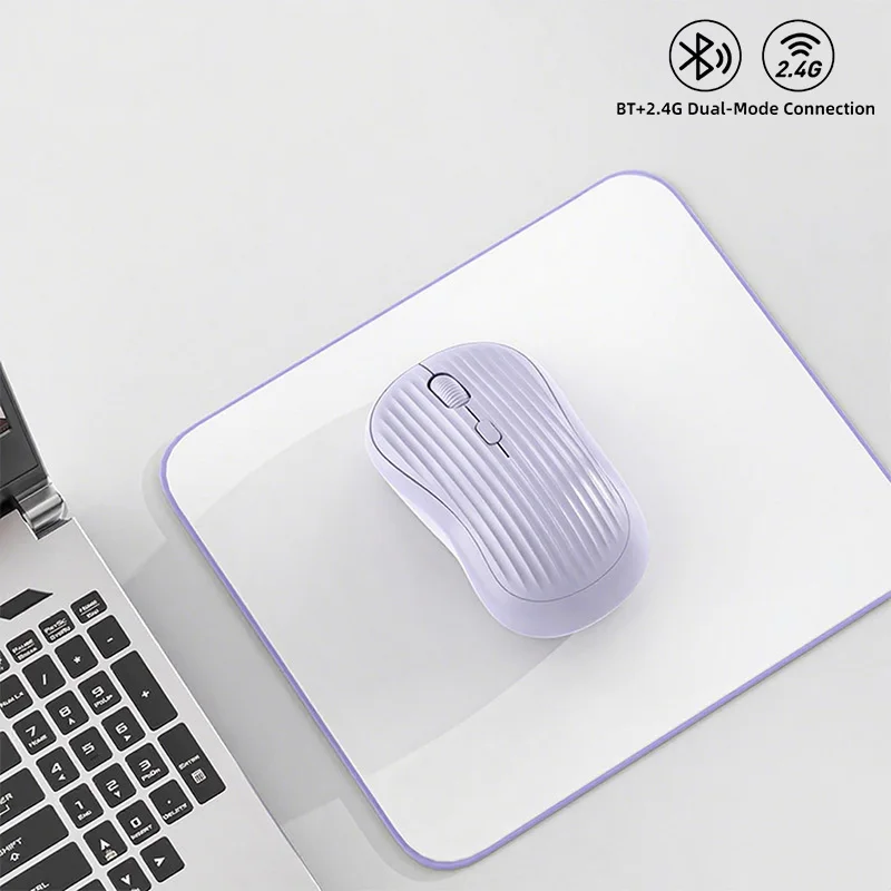 Type-C Rechargeable 2.4G Bluetooth Dual Mode Wireless Mouse Ergonomic Fashion Silent Mouse Desktop Laptop Tablet for iPhone iPad