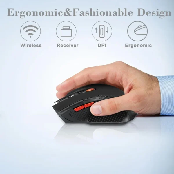 2.4G Wireless Mouse Bluetooth 5.4 Gaming Mouse Ergonomic Mice 800-1200-1600 DPI Mouse Rechargeable Office Mice for PC Laptop