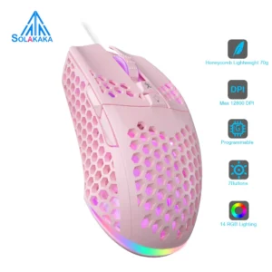 S41dcd9dd561a4a2c9bbb877d3fc77a7en.webp Wired Gaming Mouse Low Latency 12800 DPI 7 Buttons Macro Software Honeycomb Mice for PC Laptop