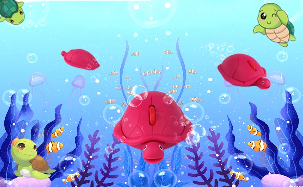 Wireless 2.4G Little Turtle Mouse Low Noise Button Plug and Play Cute and Funny Mause Office Use Play Game Mice Gift For Kids