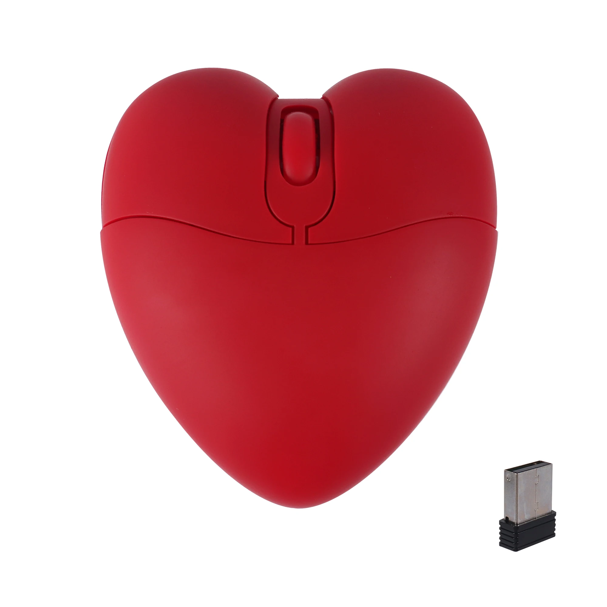 Wireless 2.4G Bluetooth Dual-mode Mouse Red Heart Shape Small Mouse Cute Mouse Light Weight Portable Mice Office Use PC Study