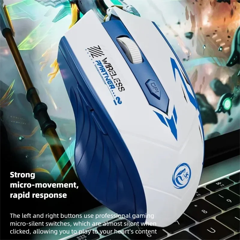 FK5 Bluetooth Compatible 2.4G Wireless Mouse 6 Buttons Gaming Mice Rechargeable Low Noise Buttons 1600 DPI For PC Laptop