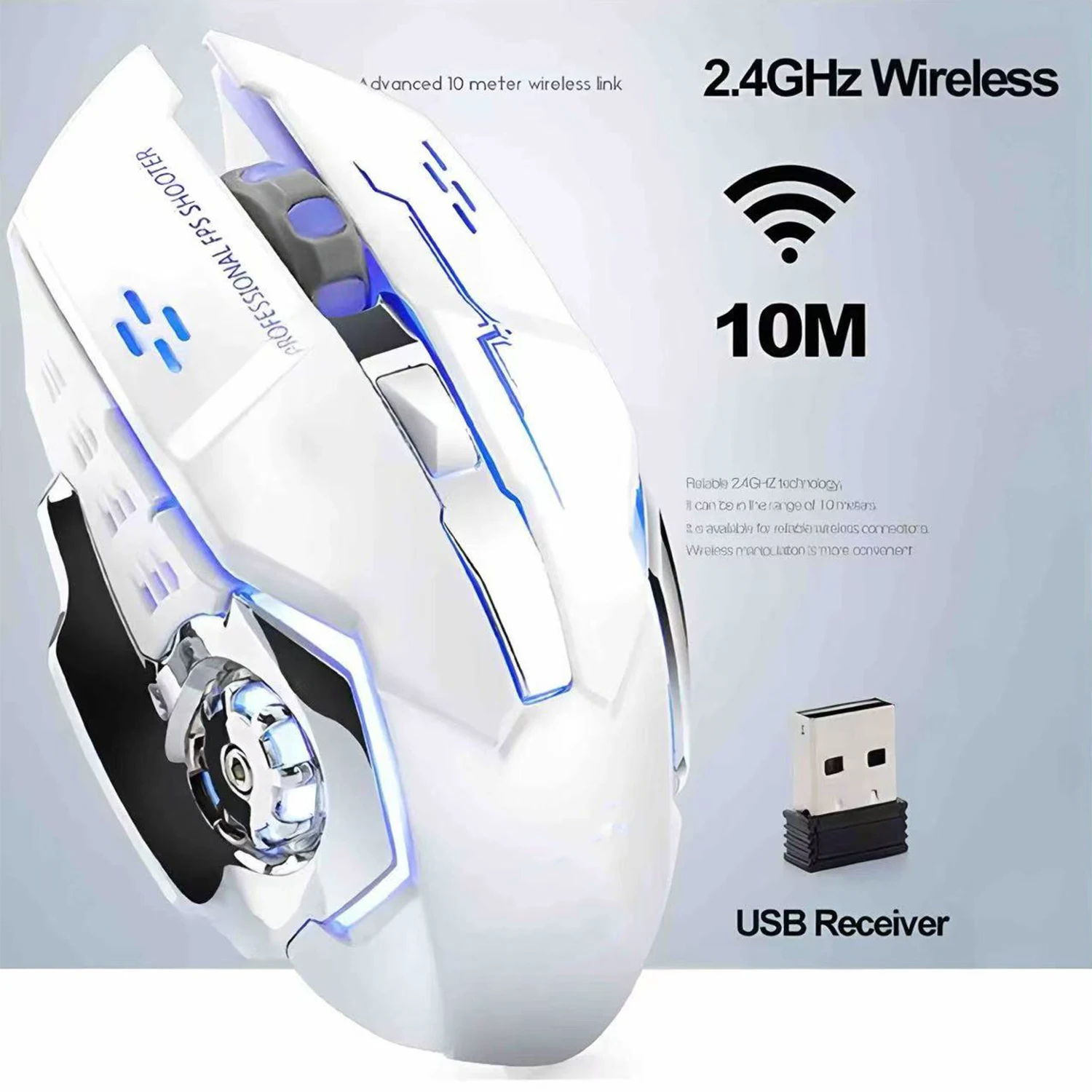 Bluetooth Mouse Gaming Computer Rechargeable Wireless Mouse USB Mechanical E-Sports Backlight PC Gamer Mouse For Computer