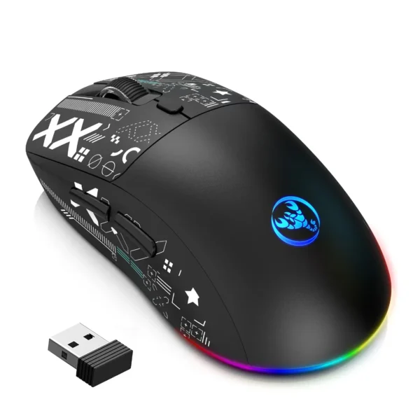 RGB Backlit Gaming Mouse Wired 2.4G Bluetooth Wireless New Model 650mAh Battery 500 Million Clicks up to 4000 DPI