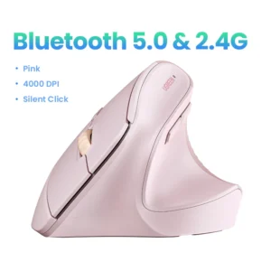 S4e5aeccc4302461b8f54a9432939a6b1z.webp UGREEN Vertical Wireless Mouse 2.4G Ergonomic 4000DPI 6 Mute Buttons for MacBook Tablet Laptops Computer PC Mice Black Pink