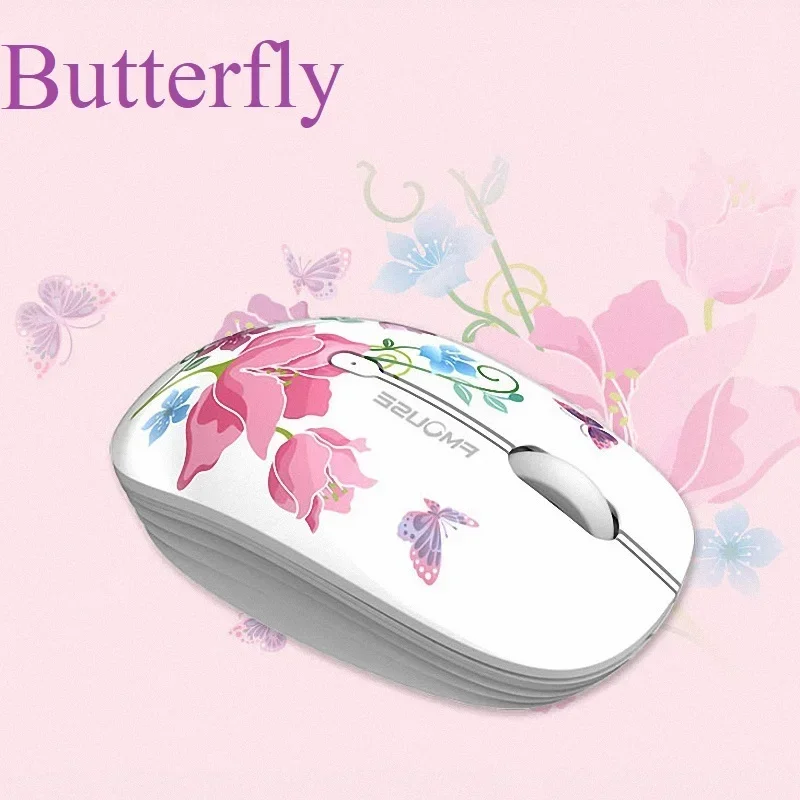 Wireless Mouse for Apple Lenovo Office Creative Cartoon Silent Water Transfer Iris Beautiful Appearance Cute Girl Wireless Mouse