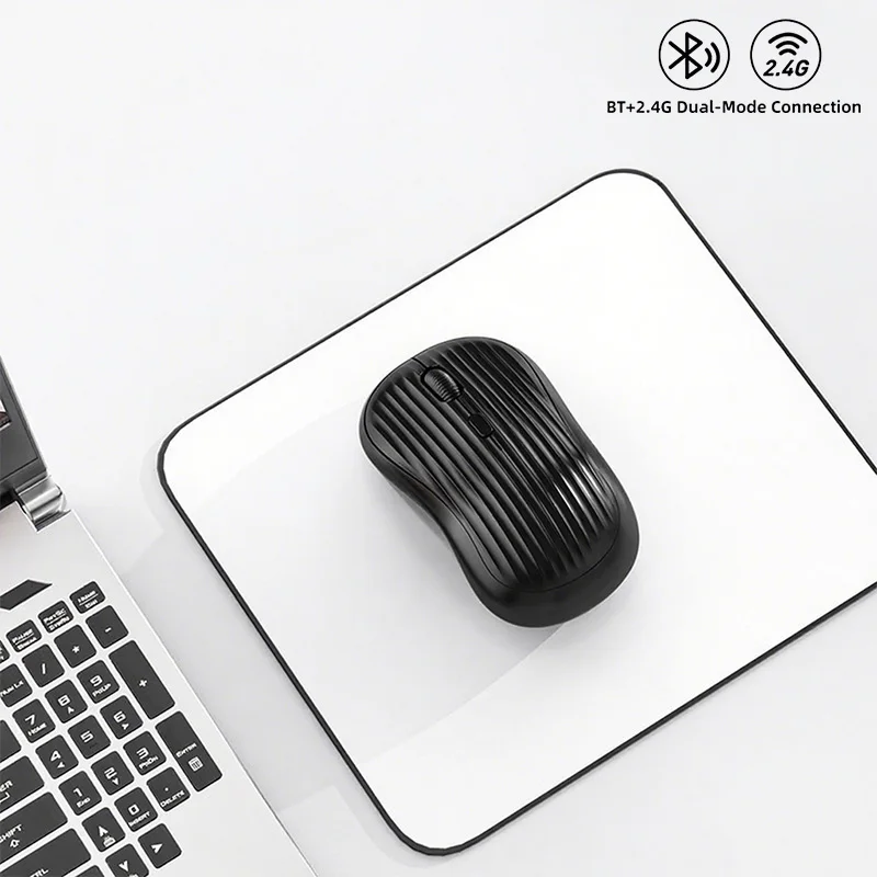 Type-C Rechargeable 2.4G Bluetooth Dual Mode Wireless Mouse Ergonomic Fashion Silent Mouse Desktop Laptop Tablet for iPhone iPad