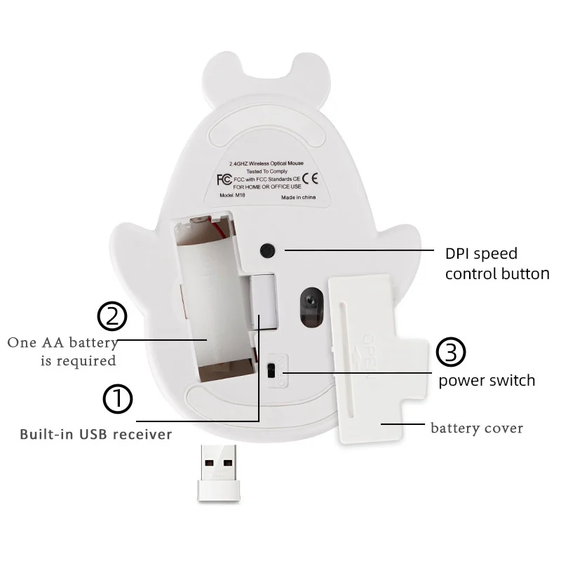 Wireless 2.4G Mouse Dolphin Designed Creative Ergonomic USB Optical 1600DPI Mini Silent Mice Cute Kid Gifts For PC Laptop Gaming