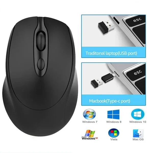 Wireless Computer Mouse 2.4G Bluetooth-Compatible Wireless Mouse USB Silent Gamer Mice For PC Laptop Macbook Tablet