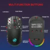 RGB Backlit Gaming Mouse Wired 2.4G Bluetooth Wireless New Model 650mAh Battery 500 Million Clicks up to 4000 DPI