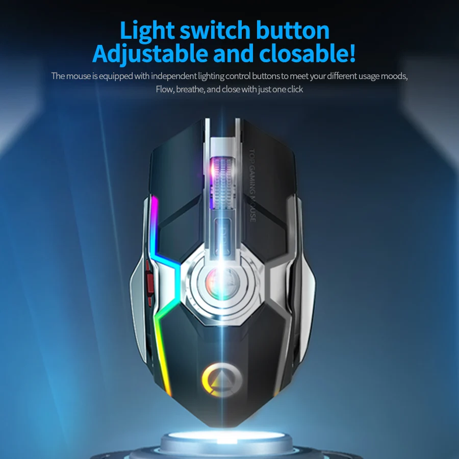 Mouse Ergonomic 2.4GHz Wireless Optical Mice 3 Adjustable DPI 800/1200/1600 6 Buttons for Laptop PC Computer Desktop