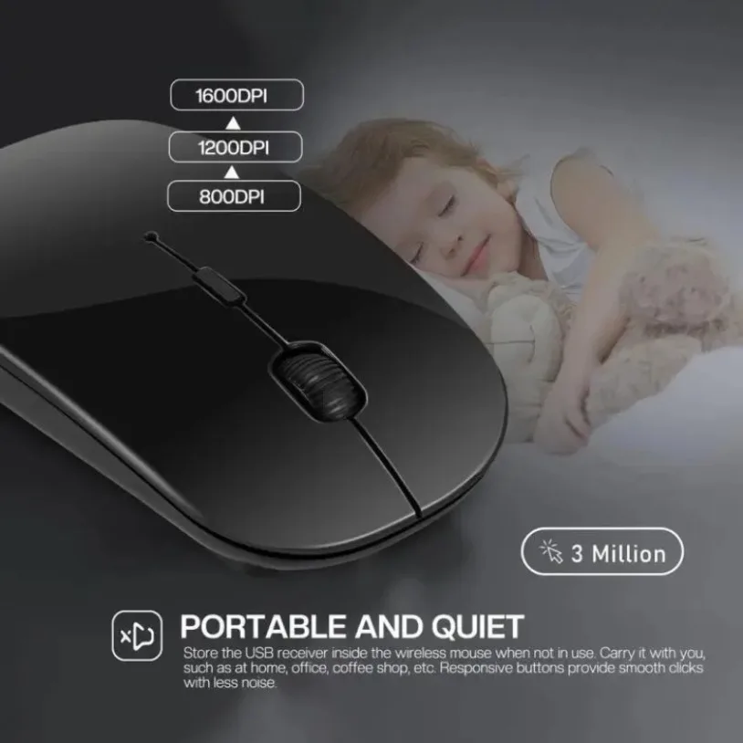 Portable Rechargeable Wireless Gaming Mouse Ergonomic Quiet And Magical Suitable For Portable Computers Tablets IPAD Phone