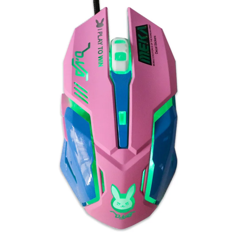 S5e9412c9f0374150b14d69a6b9ebbd26o.webp 2400DPI Gaming Mouse Color Backlit Silent Mouse USB Wired Gaming Mouse Pink Computer Professional for Lol Data Laptop