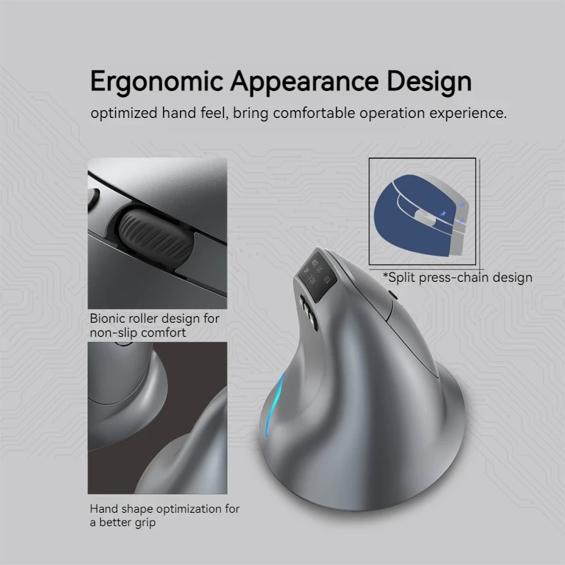 Zelotes F-26C Computer Laptop Office Mouse 2.4G Wireless Gaming Mouse Bluetooth Mouse DPI Adjustable LED Display Screen