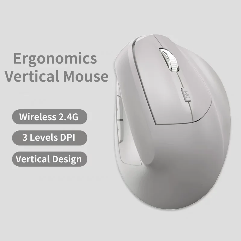 Wireless 2.4G Vertical Mouse Ergonomics Design DPI Button With Side Keys Plug And Play Office Use Mause PC Part Wide Compatible