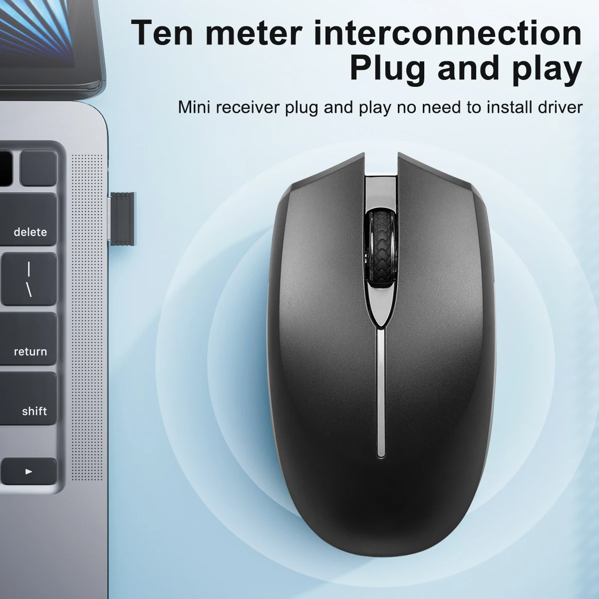 2025 New Rechargeable Wireless Mouse 2.4GHz Single Mode Computer Mice Optical Wireless Mouse with Nano Receiver for PC Laptop