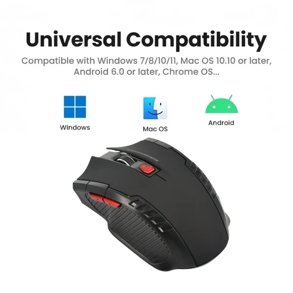 2.4G Wireless Mouse Bluetooth 5.4 Gaming Mouse Ergonomic Mice 800-1200-1600 DPI Mouse Rechargeable Office Mice for PC Laptop